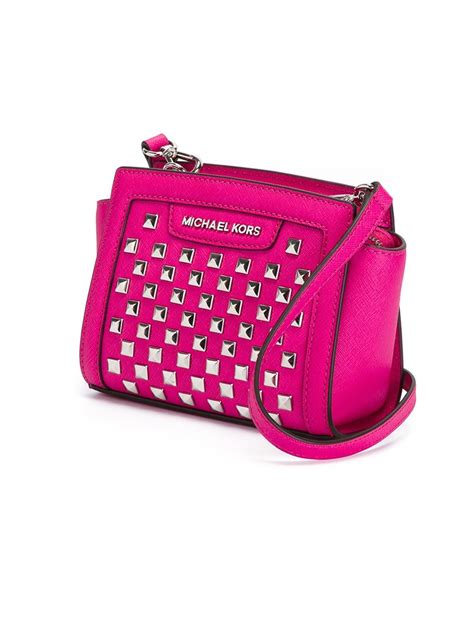 michael kors pink studded purse crossbody|Michael Kors Crossbody pink grapefruit.